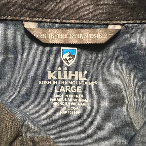 Kuhl Shirt Mens Large Blue Lightweight Button Pockets Hiking Short Sleeve - Picture 6 of 7